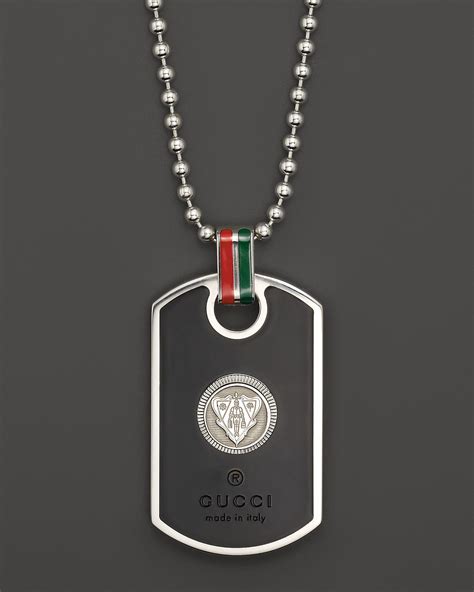 replica gucci dog tag necklace|gucci dog tag necklace men's.